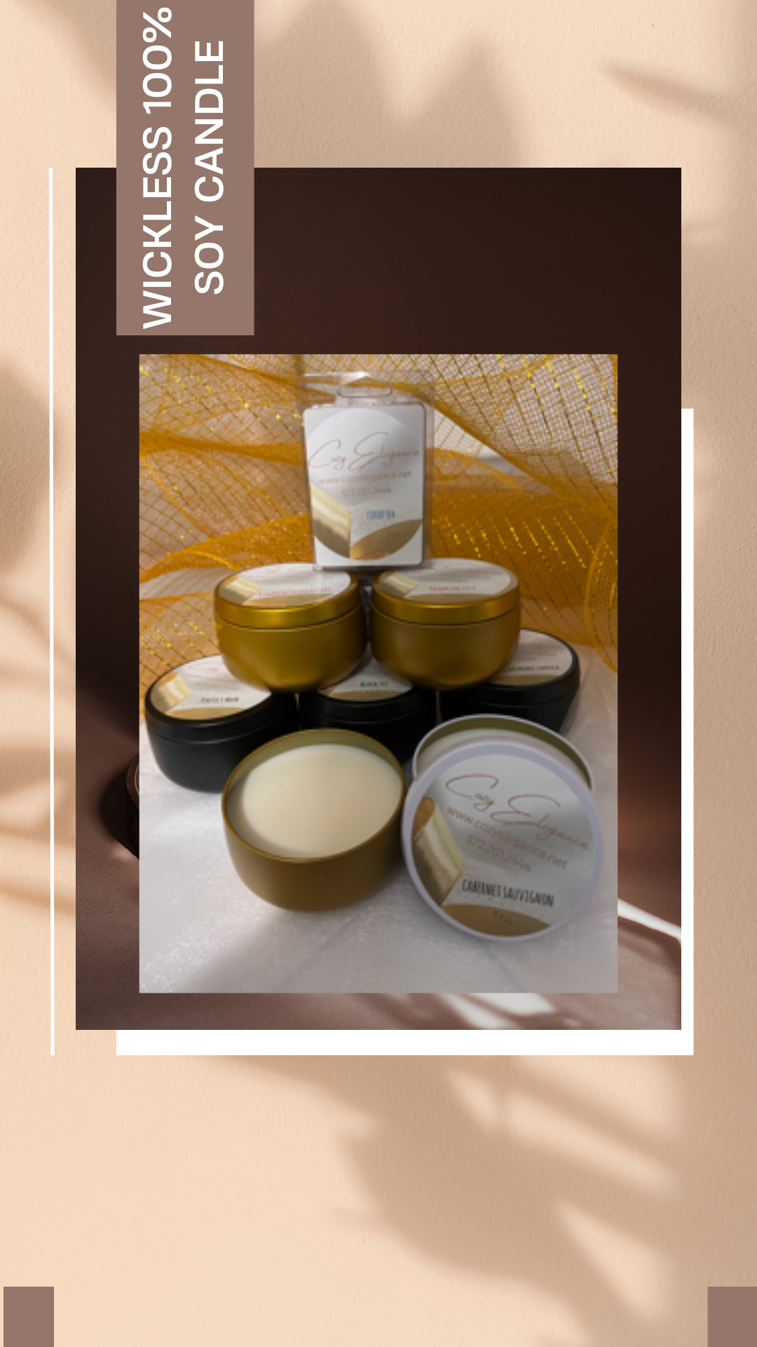 Zen Hand-Poured, Wickless, 100% Soy Candles